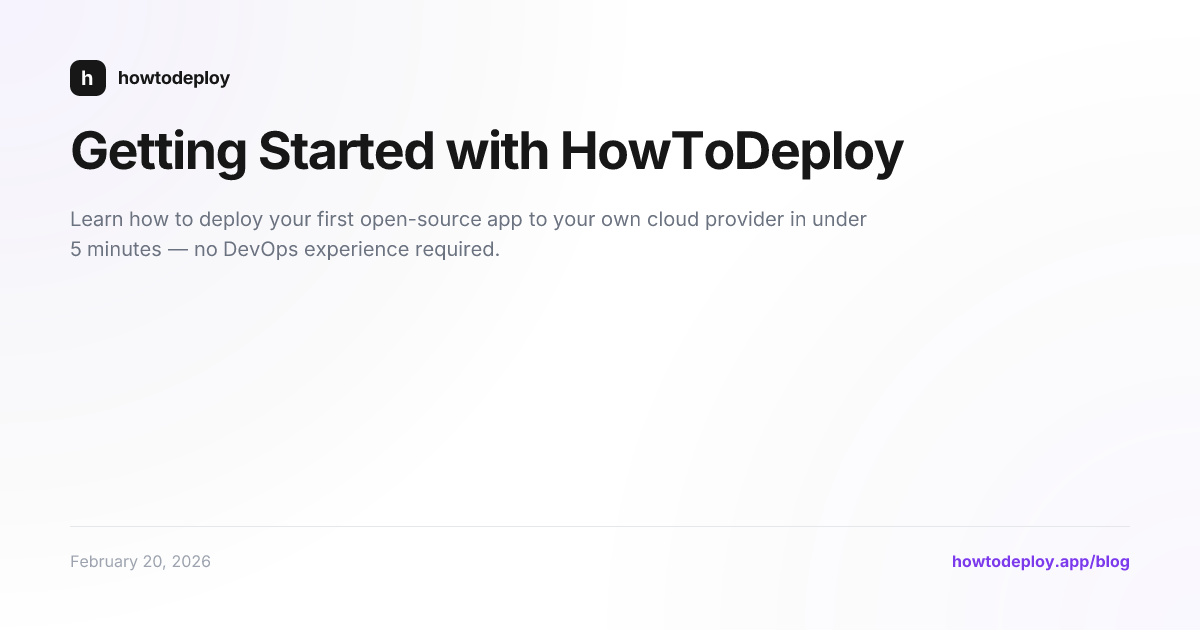 Getting Started with HowToDeploy