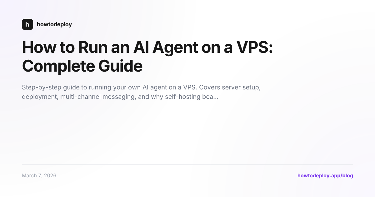 How to Run an AI Agent on a VPS: Complete Guide